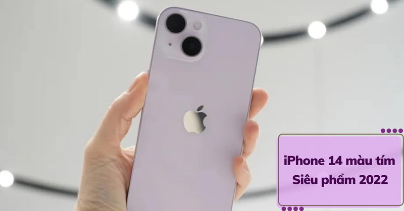 Màn hình điện thoại iPhone 14 màu tím nhạt cao cấp và hiện đại